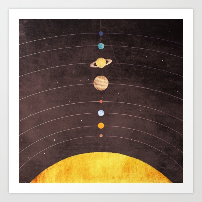 Solar System Art Print Mini