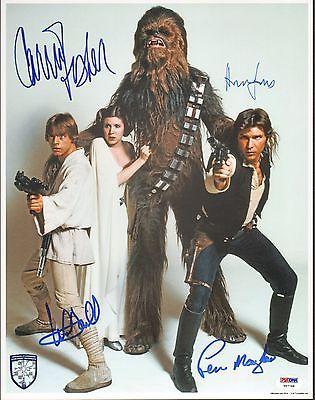 Star Wars Cast FORD, HAMILL, FISHER, MAYHEW Signed Photo