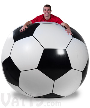 A huge six-foot diameter soccer ball