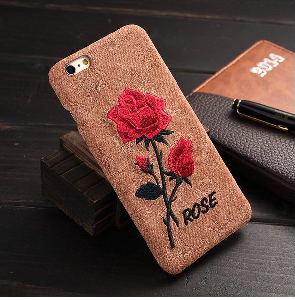 Embroidery Rose Phone Case for iPhone 6s 6