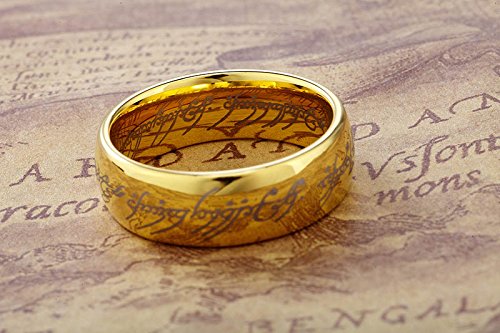 Lord of the Rings Gold Color Tungsten Ring