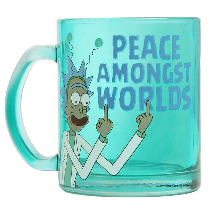 Rick & Morty Peace Amongst Worlds Glass Coffee Mug