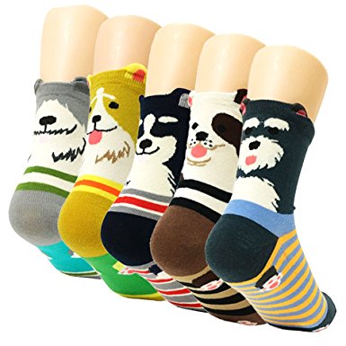 Carton Cotton Dog Crew Socks
