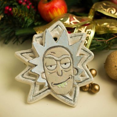 Handmade Rick Sanchez Plaster Christmas Ornament