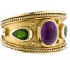 18K Amethyst And Tourmaline Band Ring