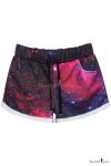 Red Starry Sky Print Sports Shorts with Drawstring Waist