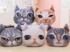 3D Plush Cat Head Shape Pillow