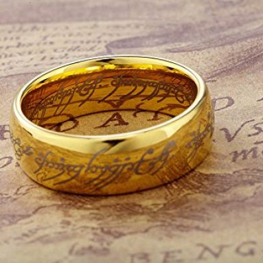 Lord of the Rings Gold Color Tungsten Ring