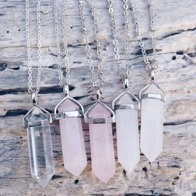 Natural Gemstone Crystal Necklace