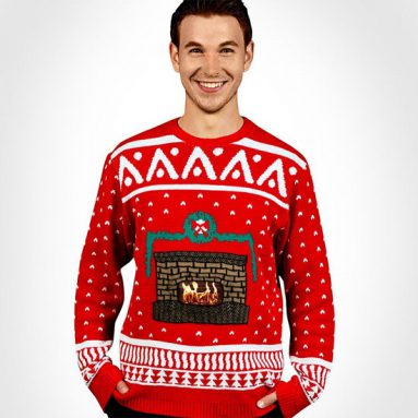 Ugly Christmas Sweater Uses Your Smart Phone To Display An Animated Fireplace