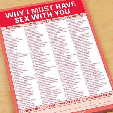 Why I Must Have Sex With You Checklist